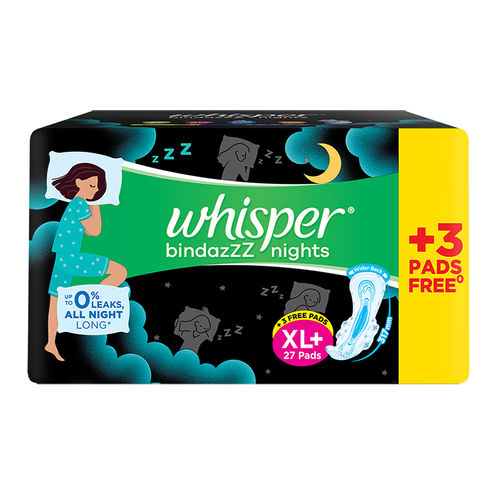 Whisper Bindaz Nights Xl Plus 27 Pads